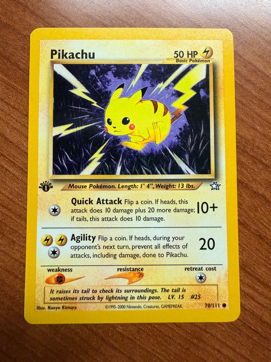 Pikachu Neo Genesis 1st Edition LP - Red Clay Cache TCG