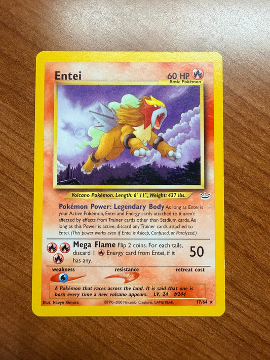 Entei 17/64 Neo Revelation Non-Holo LP - Red Clay Cache TCG