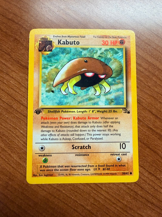 Kabuto 50/62 1st Edition Fossil MP - Red Clay Cache TCG